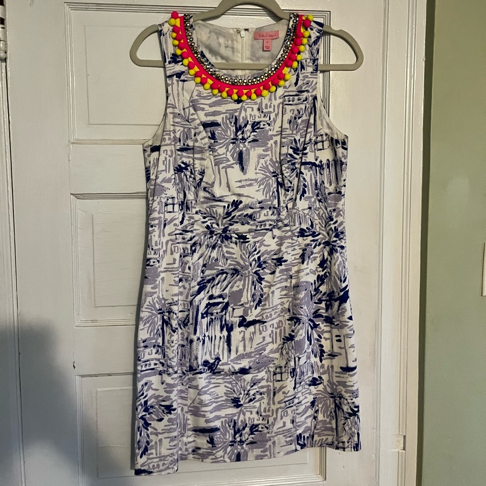 Unique Lilly Pulitzer Purple Dress with Neck Details